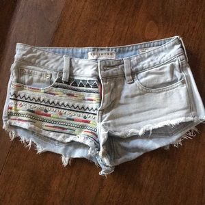 Pacsun Embroidered Jean Shorts